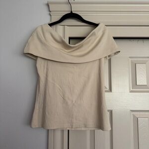 Sezane Cream Off-Shoulder Top